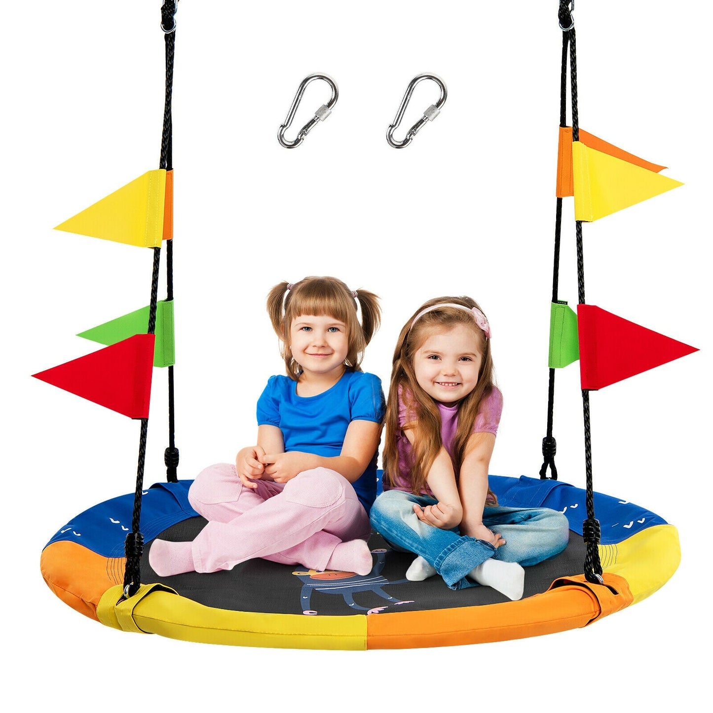 40 Inch Flying Saucer Tree Swing - Monkey Yellow