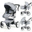 Folding Aluminum Infant Reversible Stroller with Diaper Bag - Gray