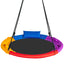 Columpio de Plato Multicolor de 40 Pulgadas con Almohada y Asa