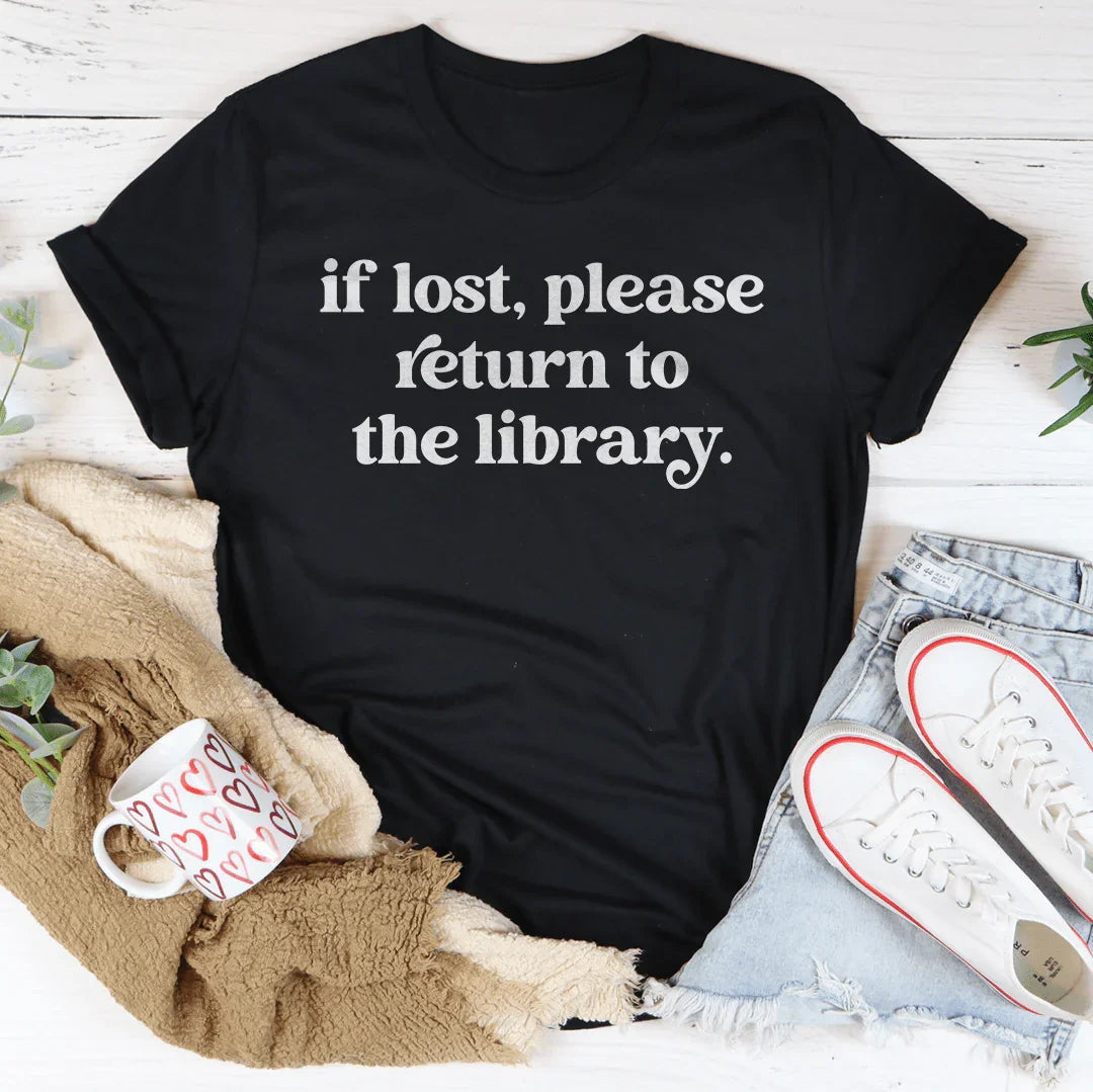 Si se pierde, devuélvelo a la biblioteca camiseta