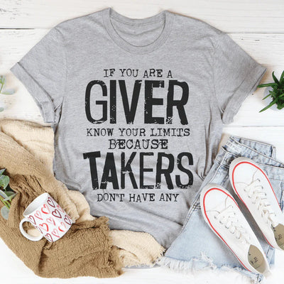 T-shirt 'Si Vous Êtes Un Donneur, Connaissez Vos Limites'