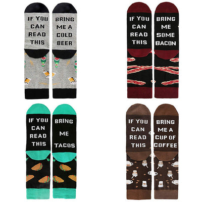 IF YOU CAN READ THIS Autumn And Winter Socks Mid Tube Socks Letter Pattern Midfield Socks - Korvel