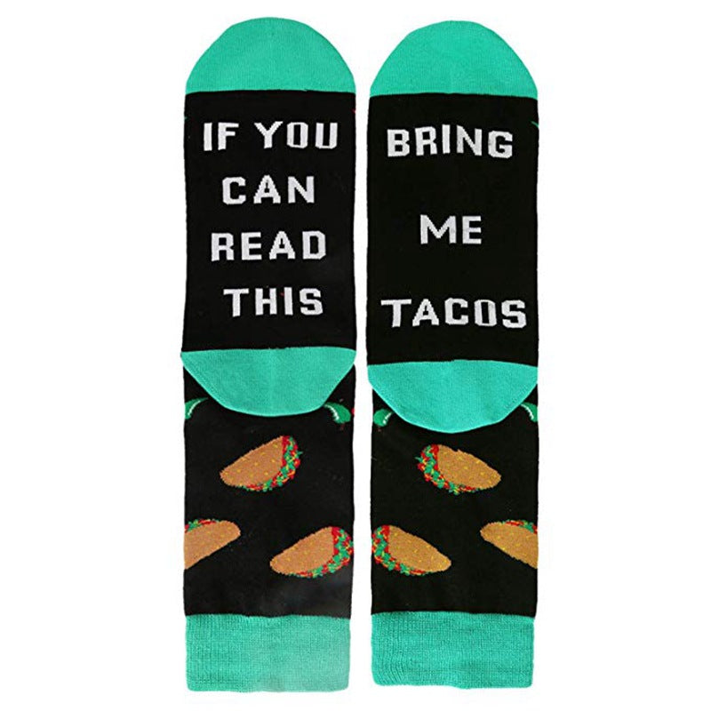 IF YOU CAN READ THIS Autumn And Winter Socks Mid Tube Socks Letter Pattern Midfield Socks - Korvel