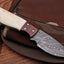 Premium Custom Damascus Steel Skinning Knife with Elegant Rosewood & Bone Handle - 8-Inch - Korvel