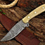 Premium Custom Damascus Skinning Knife with Elegant Bone Handle - 8.25-Inch Blade - Korvel