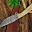 Premium Custom Damascus Skinning Knife with Elegant Bone Handle - 8.25-Inch Blade - Korvel