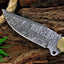 Premium Custom Damascus Skinning Knife with Elegant Bone Handle - 8.25-Inch Blade - Korvel