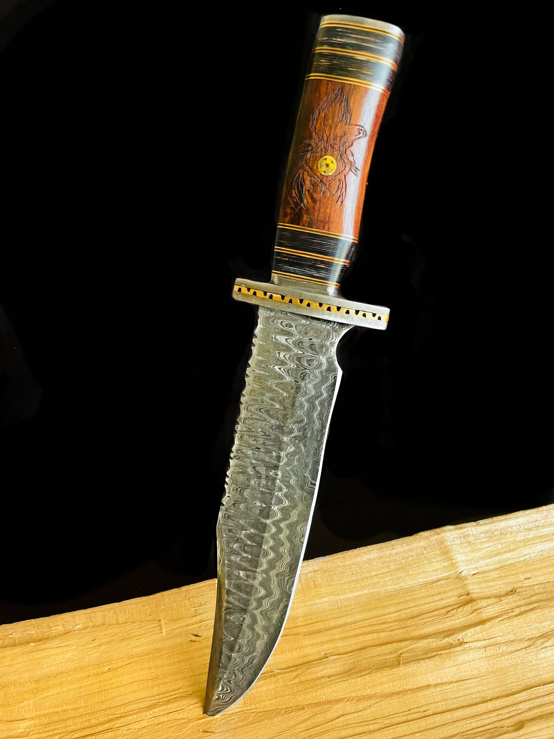 Exquisite Custom Handmade Damascus Steel Bowie Knife - Korvel