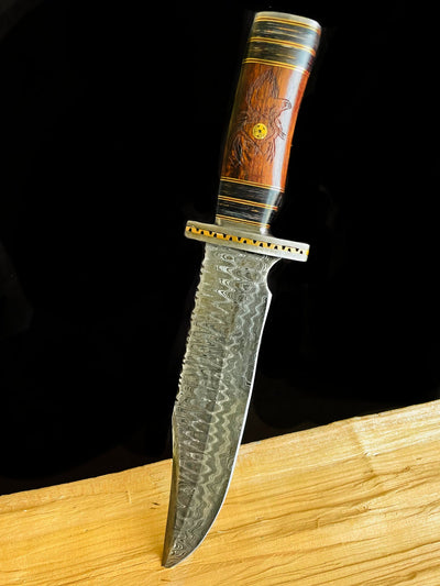 Exquisite Custom Handmade Damascus Steel Bowie Knife - Korvel