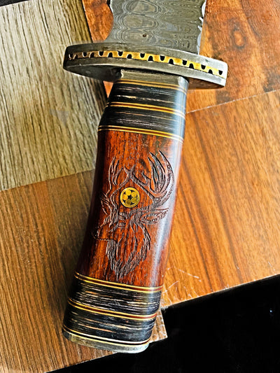 Exquisite Custom Handmade Damascus Steel Bowie Knife - Korvel