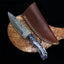 Artisan Crafted Raindrop Pattern Damascus Steel Hunting Knife - Korvel