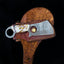 Artisan Crafted Damascus Steel Mini Cleaver with Finger Hole - Korvel
