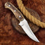 Premium Custom Deer Skinning Knife with Authentic Antler Handle - Korvel