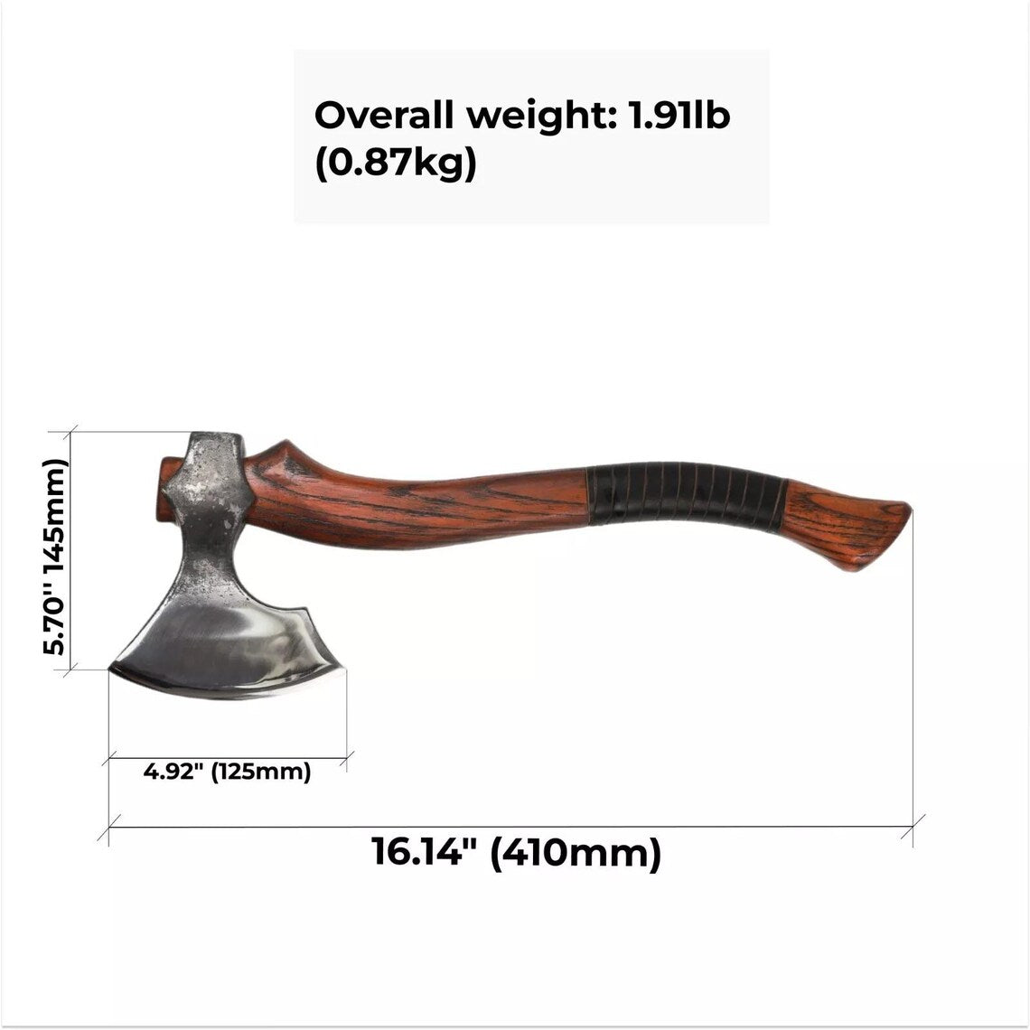 Premium 1095 Steel Custom Tomahawk | Handcrafted Rosewood Handle & Leather Sheath | Ultimate Outdoor Axe by KBS Knives - Korvel