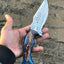 Premium Custom Damascus Steel Hunting Knife – 10" with Unique Raindrop Blade | KBS Knives - Korvel