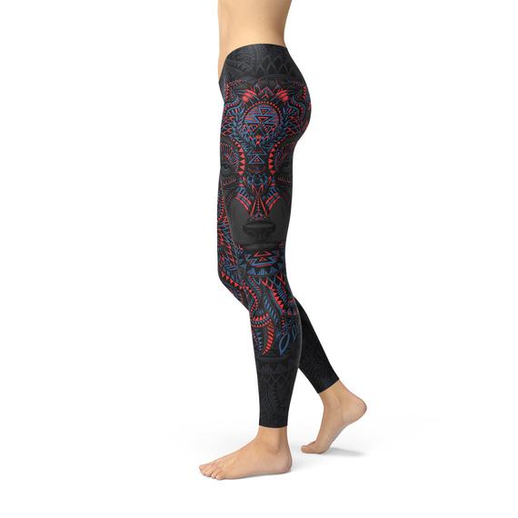 Leggings Femme Loup Noir Oriental