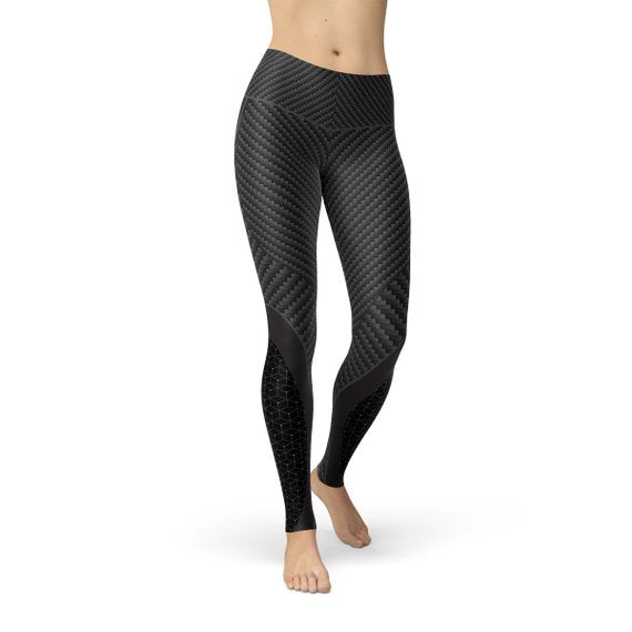 Leggings Deportivos de Fibra de Carbono para Mujeres
