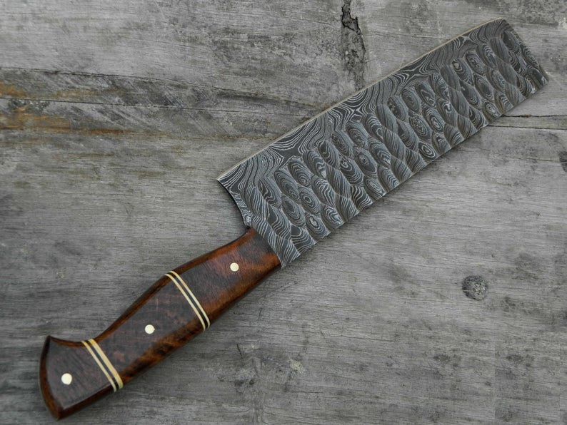 Handcrafted Damascus Steel Cleaver Knife - Custom Design - Korvel
