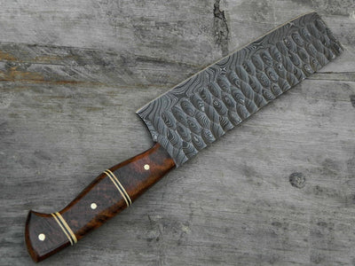 Handcrafted Damascus Steel Cleaver Knife - Custom Design - Korvel