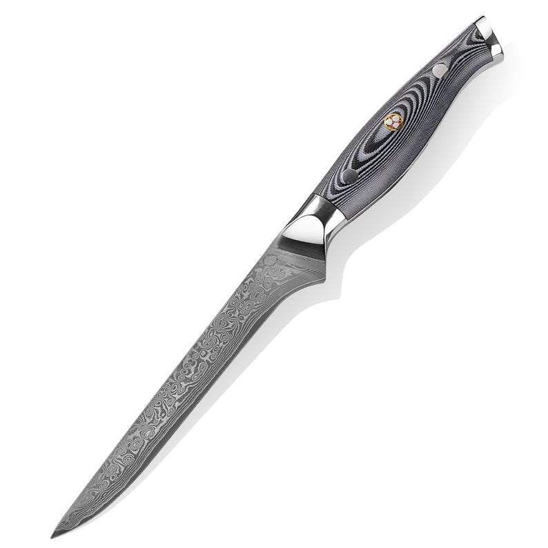 Premium Handmade Damascus Steel Fillet Knife with G10 Micarta Grip - 13 Inches - Korvel
