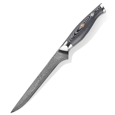Premium Handmade Damascus Steel Fillet Knife with G10 Micarta Grip - 13 Inches - Korvel