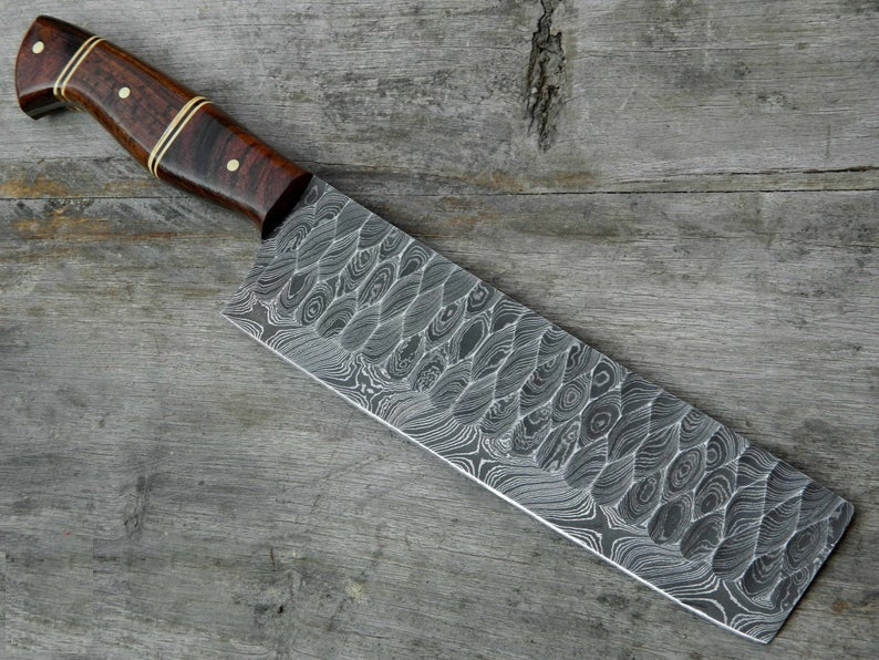 Handcrafted Damascus Steel Cleaver Knife - Custom Design - Korvel