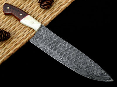 Handcrafted Damascus Steel Chef Knife - Custom Forged Excellence - Korvel