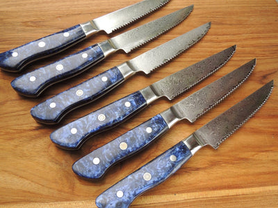 Premium 6-Piece Damascus Steel Steak Knife Set - Korvel