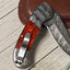 Premium Folding Pocket Knife with Epoxy Resin Handle & Leather Case - 3.2" Blade by KBS Knives - Korvel