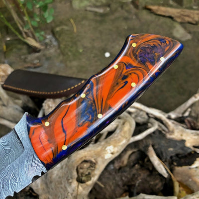 Premium Handmade Damascus Steel Hunting and Skinning Knife - Korvel