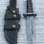 Elegant Black Damascus Bowie Knife for Outdoor Adventures - Korvel