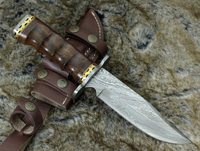 Artisan Crafted Damascus Steel Hunting Knife - Korvel
