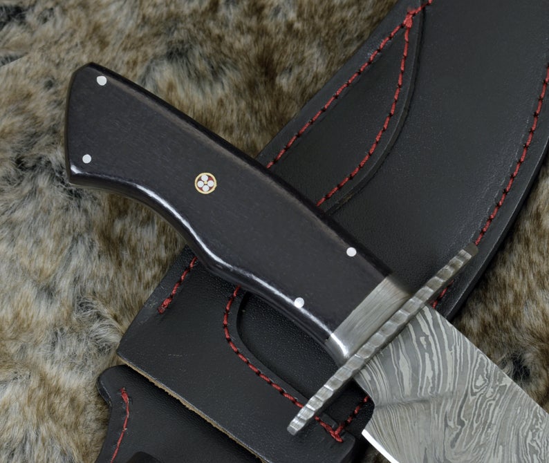 Premium Full Tang Damascus Bowie Knife for Hunting - Korvel