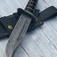Elegant Black Damascus Bowie Knife for Outdoor Adventures - Korvel