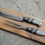 Premium Handmade Damascus Steel Steak Knife and Fork Set - Korvel
