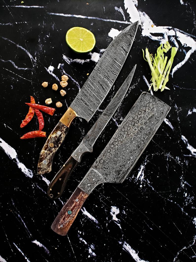 Premium Damascus Kitchen Knife Collection - Korvel