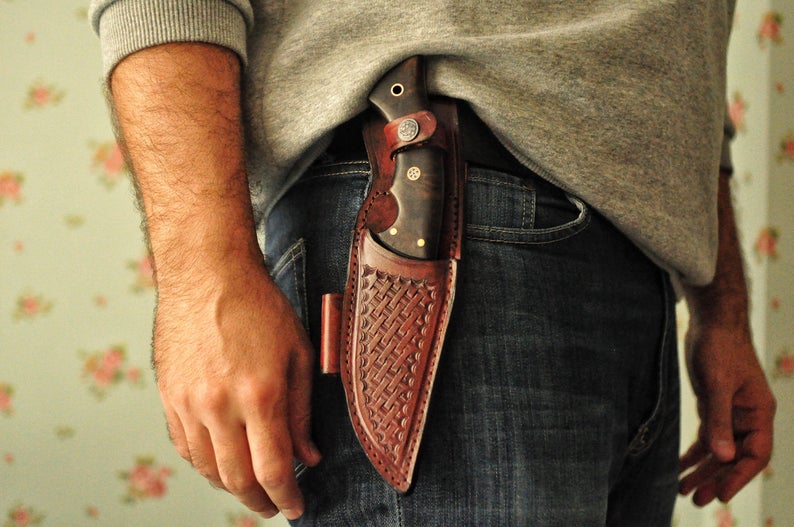 Premium 1095 Steel Custom Hunting Knife with Rosewood Handle - Korvel