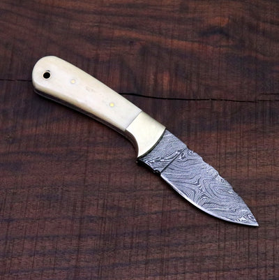 EXQUISITE HANDCRAFTED DAMASCUS STEEL SKINNING KNIFE - Korvel