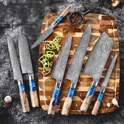 Premium Handmade Damascus Steel Chef Knife Collection - Korvel