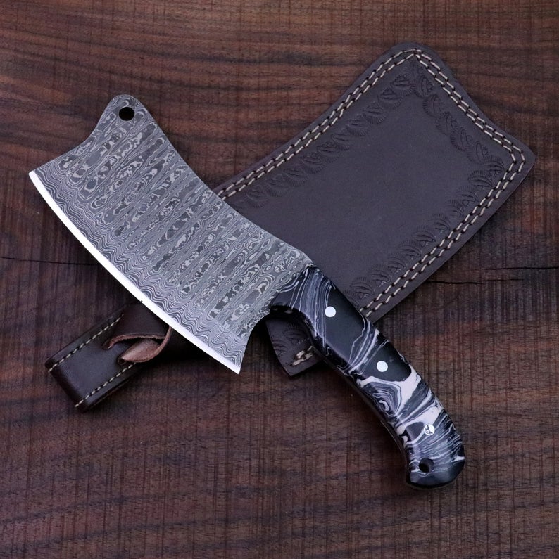Artisan Crafted Damascus Steel Cleaver Knife - Korvel