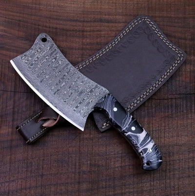 Artisan Crafted Damascus Steel Cleaver Knife - Korvel