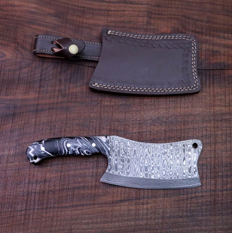 Artisan Crafted Damascus Steel Cleaver Knife - Korvel