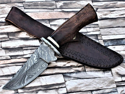 Exquisite Handmade Damascus Steel Hunting Knife - 8.5" - Korvel