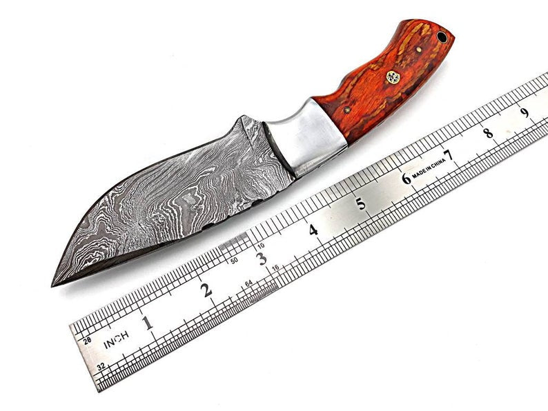 Exquisite Full Tang Damascus Steel Hunting Knife - Korvel