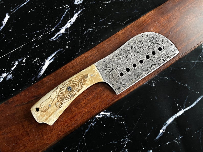 Premium Raindrop Damascus Cleaver Knife for Culinary Excellence - Korvel