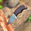 Premium Custom Damascus Steel EDC Skinning Knife | Elegant Rosewood Handle | 7-Inch Blade | Includes Leather Sheath - Korvel