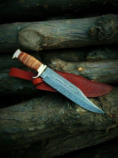 Artisan Crafted Damascus Steel Bowie Knife - Korvel
