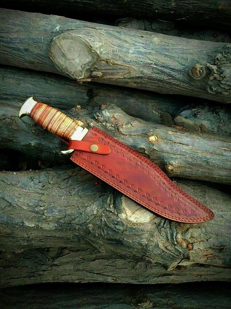 Artisan Crafted Damascus Steel Bowie Knife - Korvel
