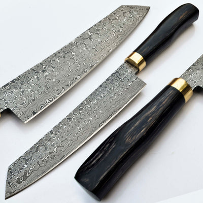 Artisan Crafted Raindrop Pattern Damascus Chef Knife - Korvel