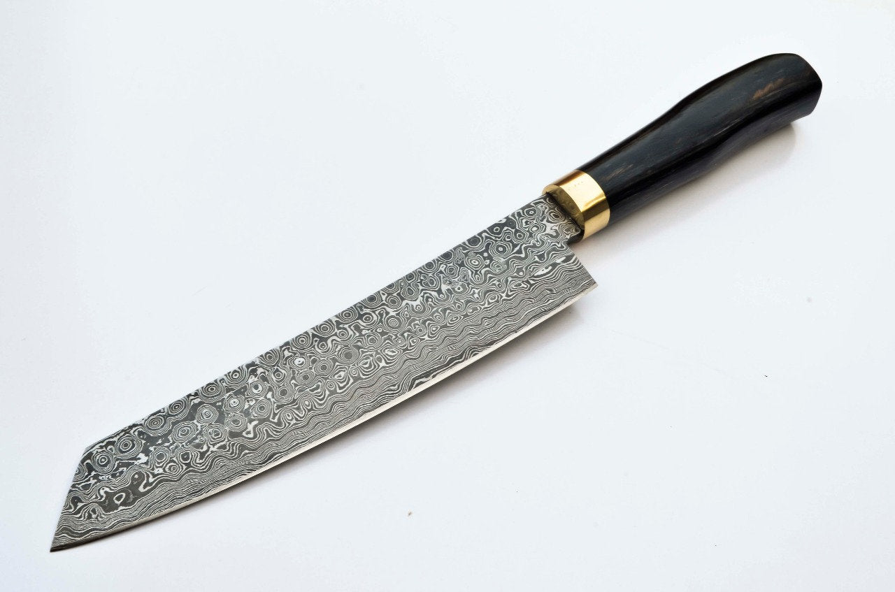Artisan Crafted Raindrop Pattern Damascus Chef Knife - Korvel